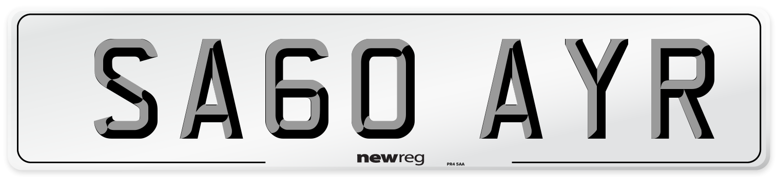 SA60 AYR Number Plate from New Reg